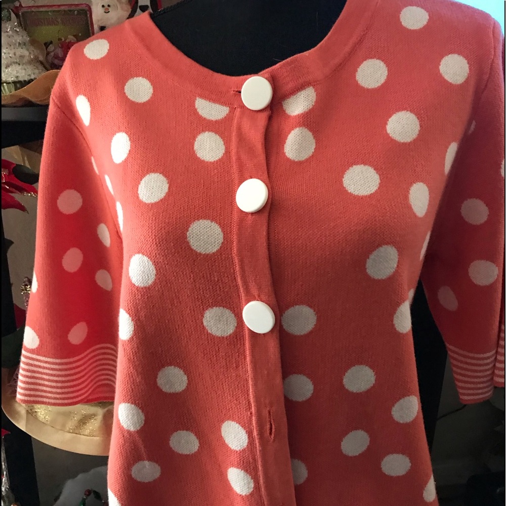 Polka dot button down sweater